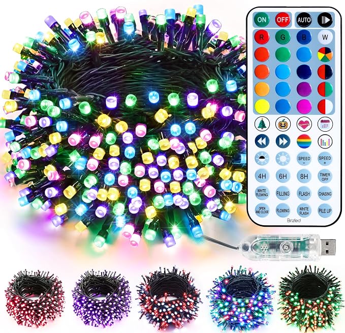 Brizled Color Changing Christmas Lights, 33ft 100 LED RGB Easter Light String by Brizled