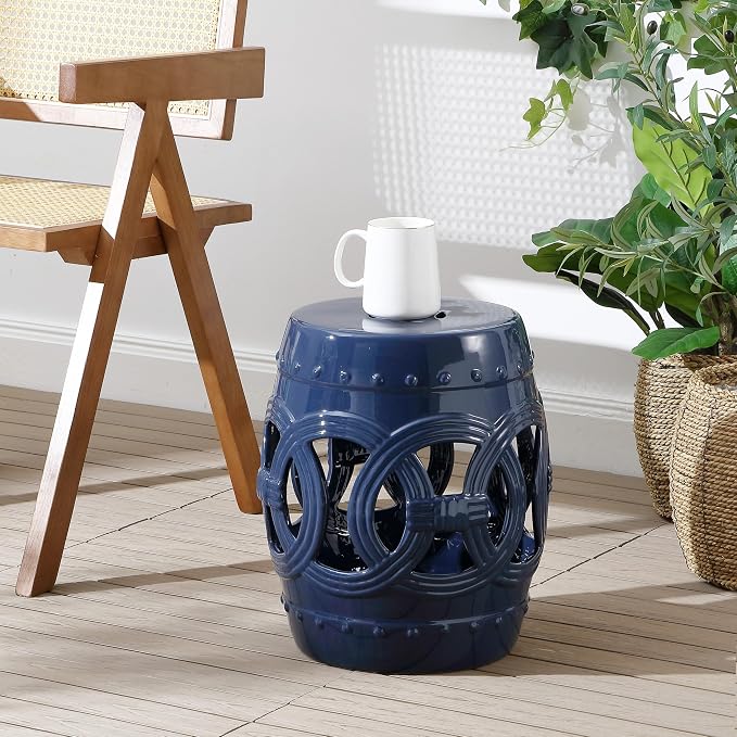 JONATHAN Y TBL1022B Lucky Coins 16" Chinese Ceramic Drum Indoor/Outdoor Garden - Image 7