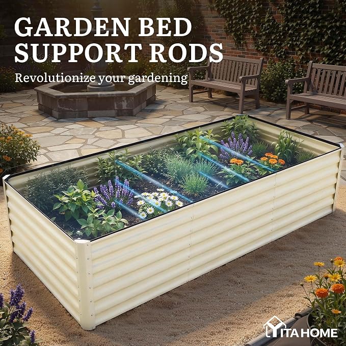 YITAHOME 8x4x2ft Large Raised Garden Bed Kit, Galvanized Metal Planter Box - Image 7