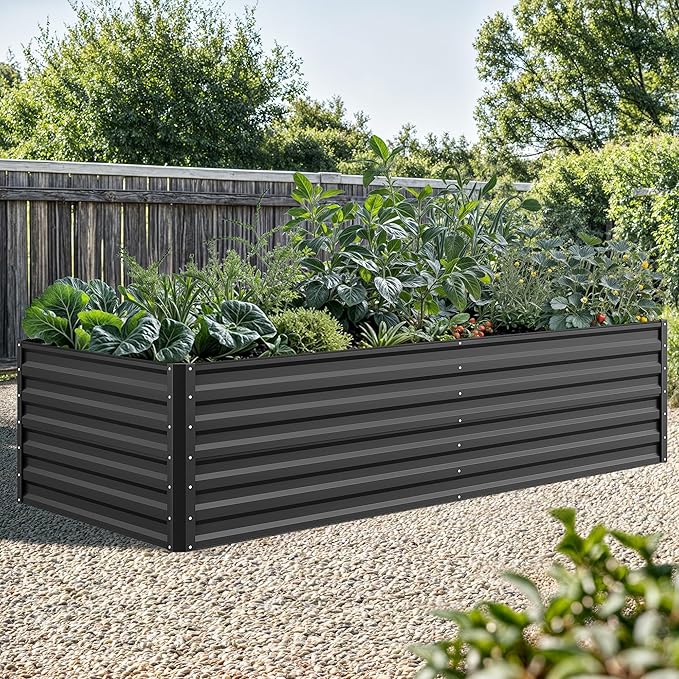 YITAHOME 96x48x24 in Galvanized Raised Garden Bed Kit, Large Metal Planter Box by YITAHOME