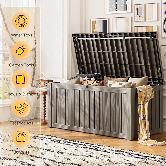 Outdoor Storage Box, Resin Deck Boxes Indoor and outdoor, Waterproof Storage - Image 3