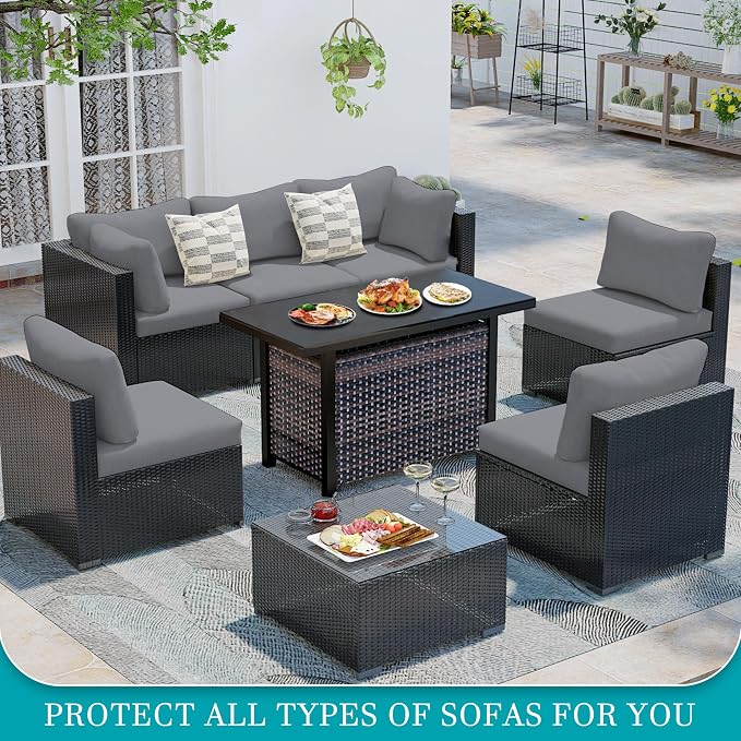 12Pcs Stretch Patio Cushion Covers, Outdoor Couch Covers Replacement, Outdoor - Image 4