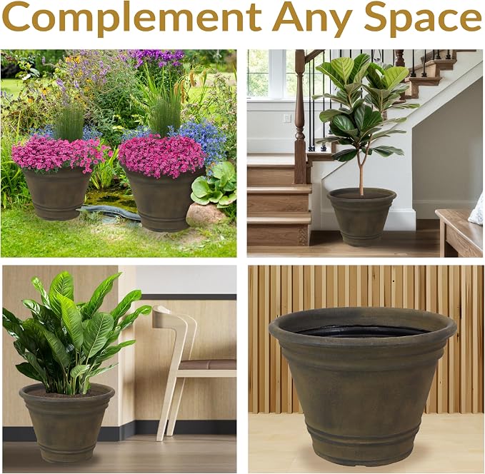 Sunnydaze 20-Inch Franklin Large Plant Pot - Image 4
