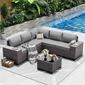 Outdoor Patio Furniture Set, 6 Pieces Outdoor Sectional Furniture High Backrest by ASJMR