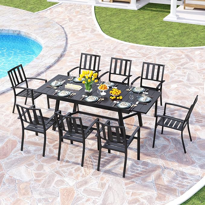 PHI VILLA 9 Pieces Outdoor Dining Set - Image 6