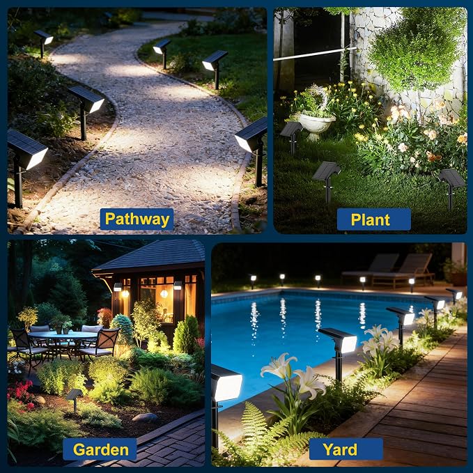 LANSOW Solar Spot Lights Outdoor Waterproof IP67, Solar Landscape Spotlights - Image 3