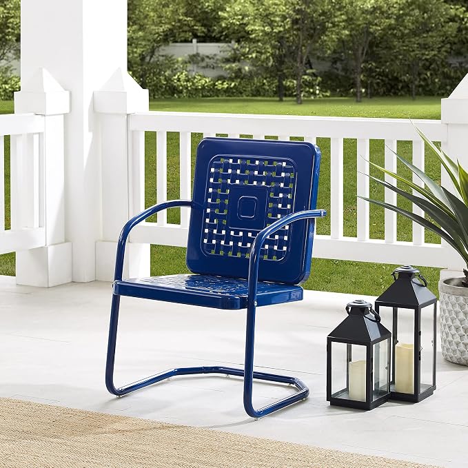 Crosley Furniture Bates 2-Piece Outdoor Chair Set, Retro Metal Patio Chairs - Image 7