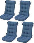 SERWALL HDPE Outdoor Rocking Cushion Set of 4, Memory Foam Cushion Navy by SERWALL