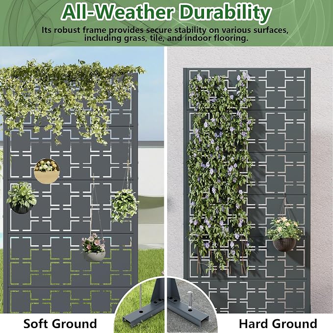 Casaphoria Metal Privacy Screen Outdoor, Darkgray-Square - Image 5