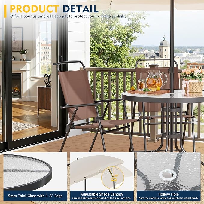Shintenchi 6 Piece Patio Dining Set - Image 3