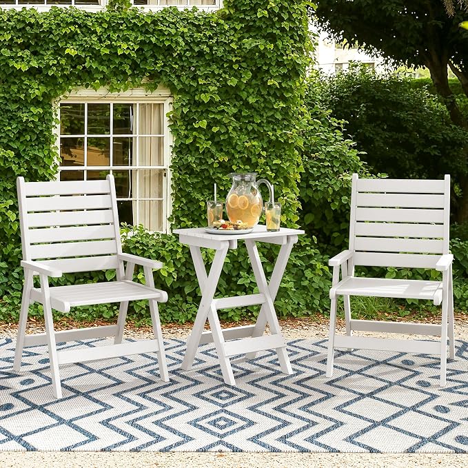 LUE BONA 27 inch Folding Side Table, HDPS Outside End Table - Image 2