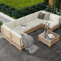 LYNSLIM Outdoor Patio Furniture Set, Wicker Outdoor Sectional Set, Boho Patio by LYNSLIM