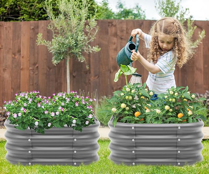 2-Pack 2x1ft Galvanized Raised Garden Bed, Outdoor Planter Bed, Metal Planter - Image 7