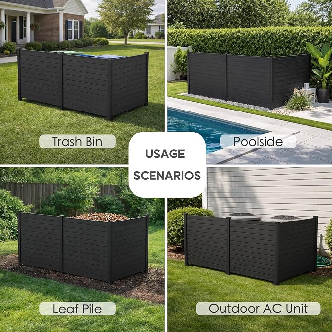 Kozyard 50" W x 48" H Outdoor Privacy Screens Aluminum Post, Air Conditioner - Image 6