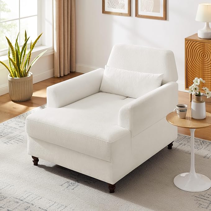 Chaise Lounge Chair Indoor Set of 2, Oversized Accent Chair - Image 6