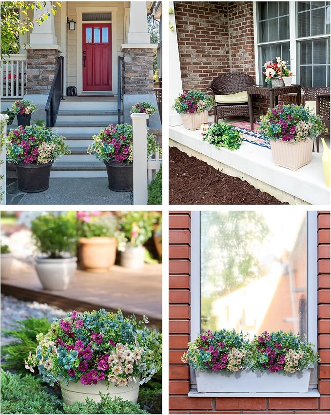 Faux Artificial Plants Flowers for Outdoor Planters Spring Summer Decor 16 - Image 6