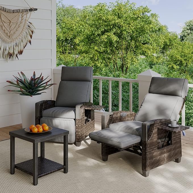 Grand patio Outdoor Recliner Air Pump 150° Lay Flat Reclining Chair - Image 8