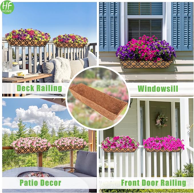 HFHOME 2Pcs 24" Trough Coco Fiber Replacement Liner, Natural 24 in Window Deck - Image 5