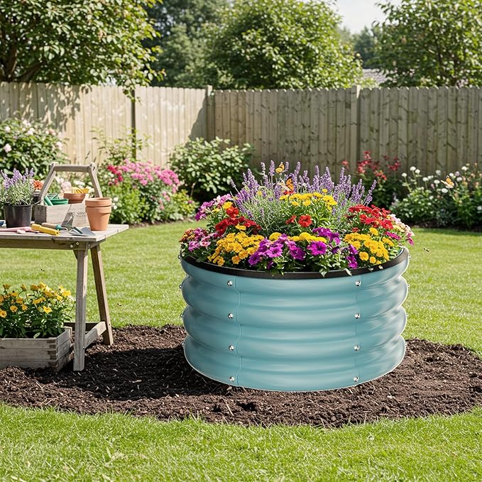 ZXZYHFTY Round Galvanized Raised Garden Bed kit, Round Large Metal Raised - Image 8