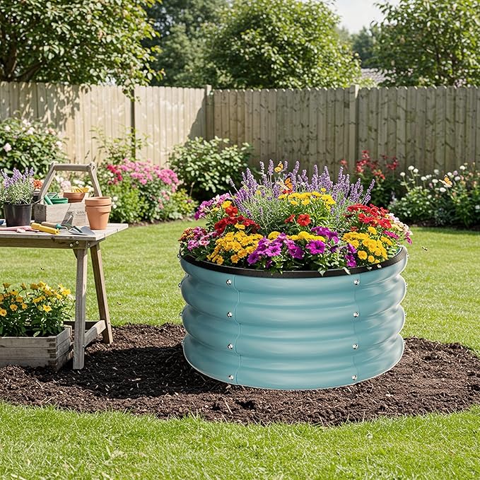 ZXZYHFTY Round Galvanized Raised Garden Bed kit, Round Large Metal Raised - Image 9