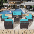 Outdoor Patio Furniture Set, 7 Pieces Outdoor Sectional Furniture Patio Sofa by ASJMR