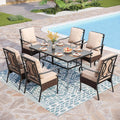 PHI VILLA Outdoor Dining Set for 6, All-Weather Patio Table and Chairs Set for 6 by PHIVILLAThepioneerofcomfortablehouseholdsupplies