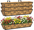 Y&M 30 Inch Window Deck with Coco Liner, Fence Metal Hanging Flower Planter by YM