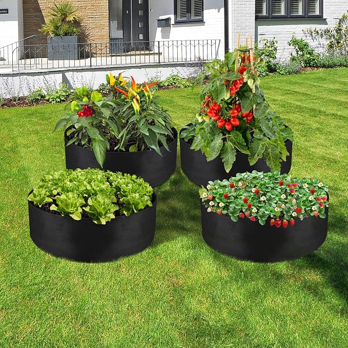 LBTING 4Pcs 30 Gallon Plant Grow Bags, Fabric Raised Planting Bed Heavy Duty - Image 7