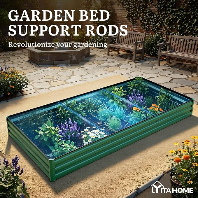 YITAHOME 8x4x1ft 2pcs Large Raised Garden Bed Kit, Galvanized Metal Planter Box - Image 7