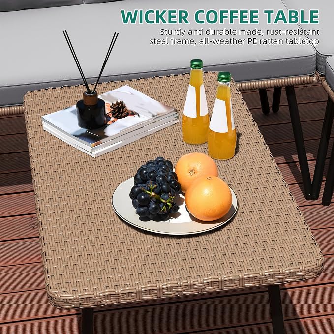 YITAHOME 4-Piece Wicker Patio Furniture Set, All Weather PE Rattan Conversation - Image 5