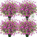 20 Bundles Artificial Flowers for Outdoors Fake Plastic Flowers UV Resistant by Besteek