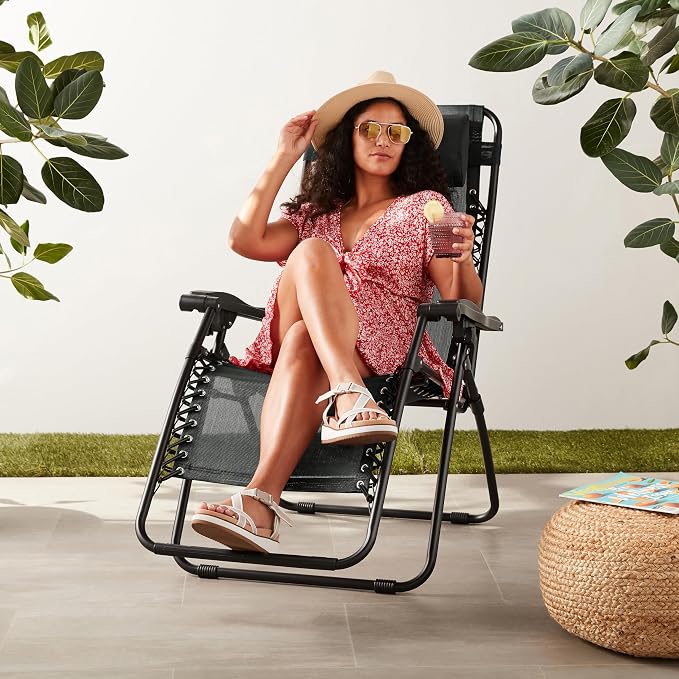 Amazon Basics Outdoor Patio Zero Gravity Portable Folding Reclining Lounge Chair - Image 2