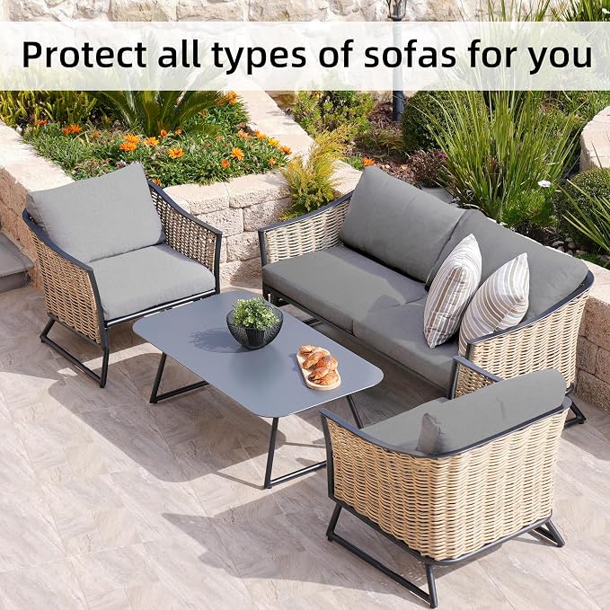 8Pcs Stretch Patio Cushion Covers, Outdoor Couch Covers Replacement, Outdoor - Image 6