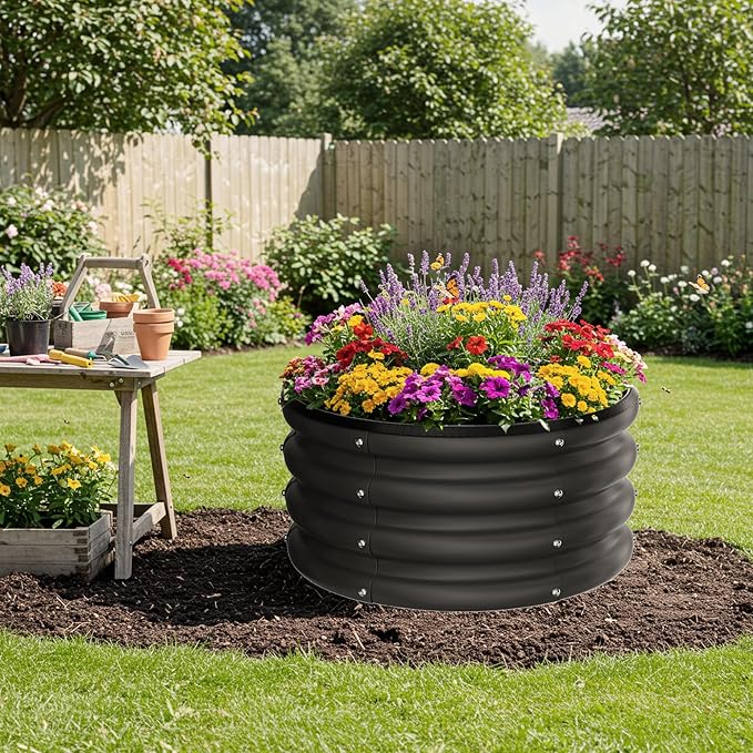 ZXZYHFTY Round Galvanized Raised Garden Bed kit, Round Large Metal Raised - Image 8
