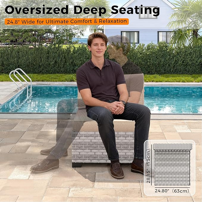 12-Seat Modern Outdoor Wicker Rattan Patio Furniture Set - Image 5