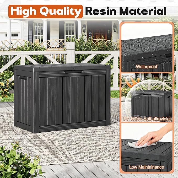 Outdoor Storage Box, Resin Deck Boxes Indoor and outdoor, Waterproof Storage - Image 3