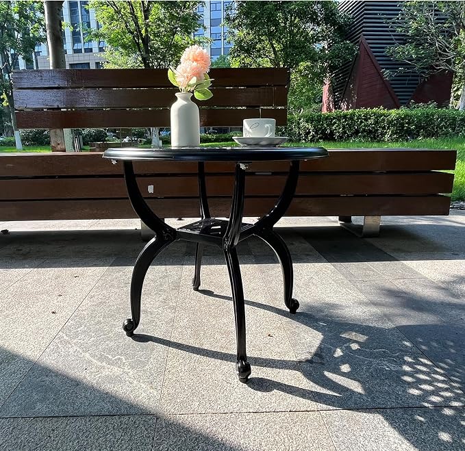 Cast Aluminum Outdoor Side Table, Small Patio Table, Outdoor Coffee Tables - Image 6
