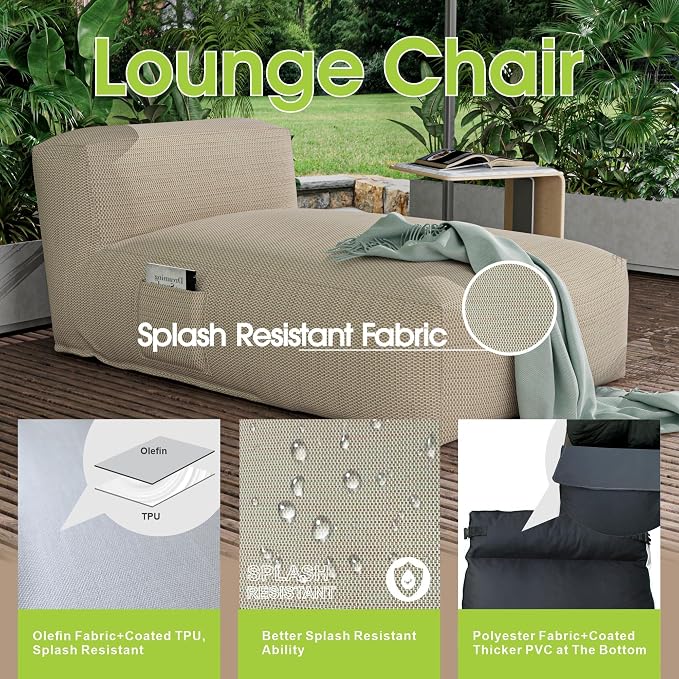 Outdoor Bean Bed Chair Sun Lounger, Outdoor Couch Sofa - Image 3