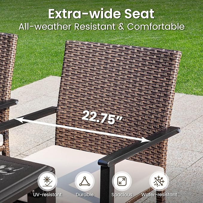 PHI VILLA 5 Pieces Outdoor Dining Set - Image 3