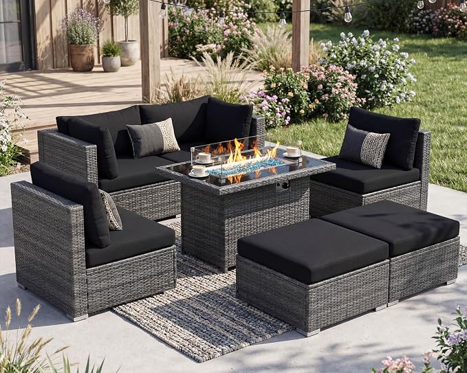 NICESOUL 7 Piece Outdoor Patio Sectional Furniture Set - Image 2