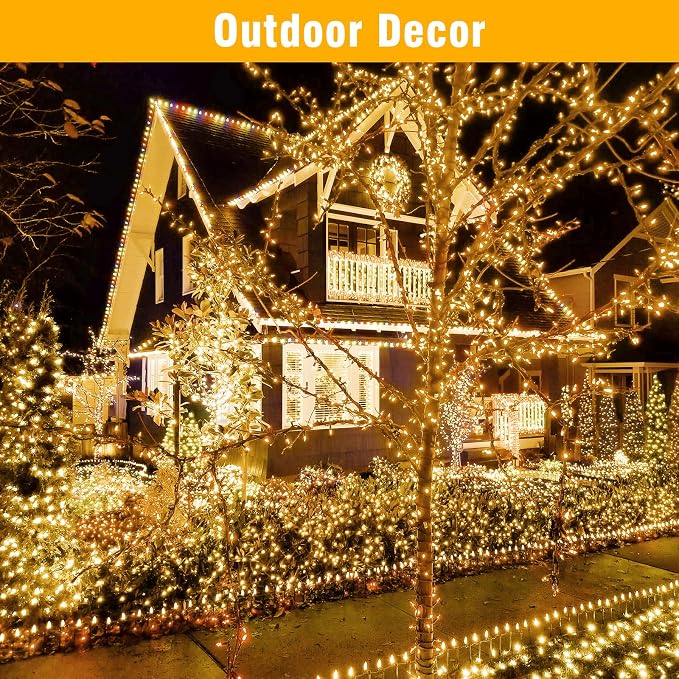 Nisocy 200 LED Christmas Connectable String Lights Outdoor Waterproof – Warm - Image 6