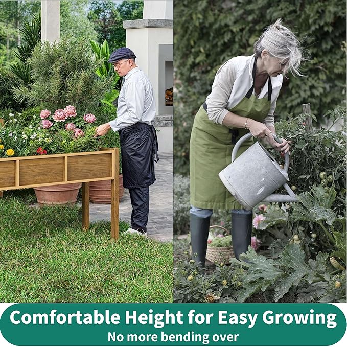YITAHOME 48x18x30in Raised Garden Bed, Weather Resistant Poly Lumber Planter Box - Image 4