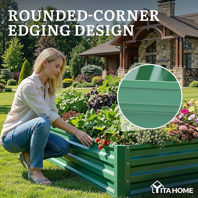 YITAHOME 6x3x1ft 2pcs Large Raised Garden Bed Kit, Galvanized Metal Planter Box - Image 6