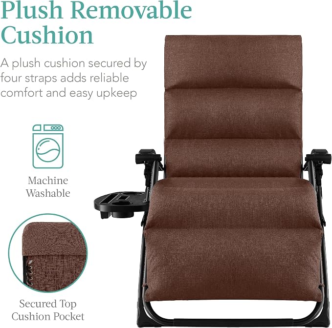 Best Choice Products Oversized Zero Gravity Chair, Folding Outdoor Patio - Image 4