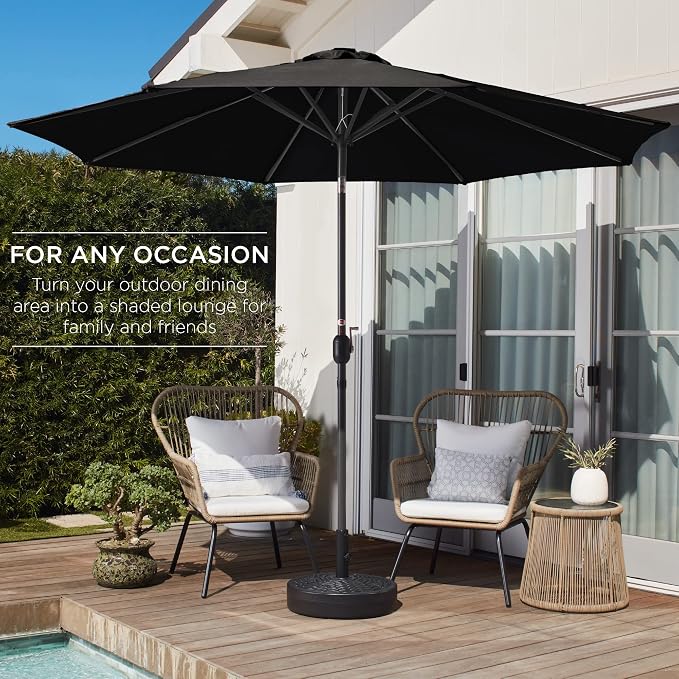 Best Choice Products 10ft Outdoor Table Compatible Steel Polyester Market Patio - Image 3