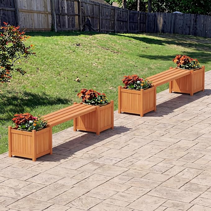 Giantex 2-in-1 Outdoor Bench - Image 5