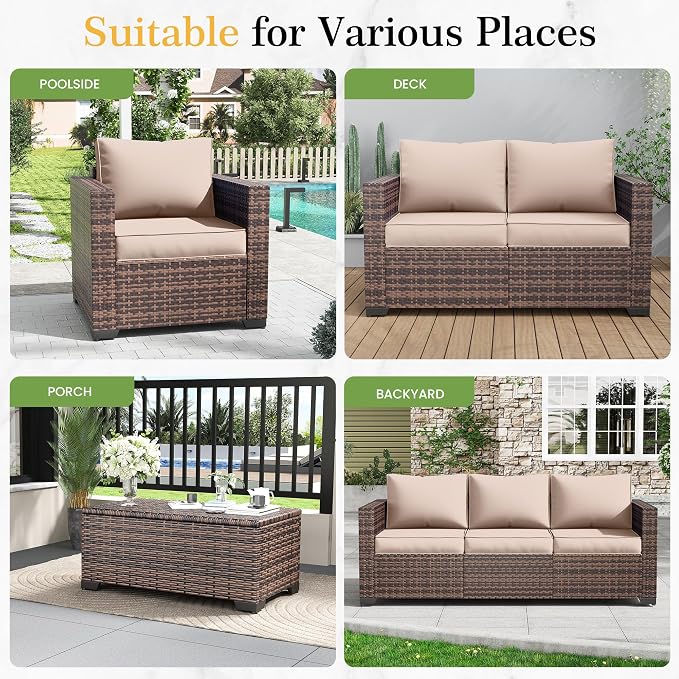 Amopatio 2 Pieces Outdoor Ottoman - Image 6