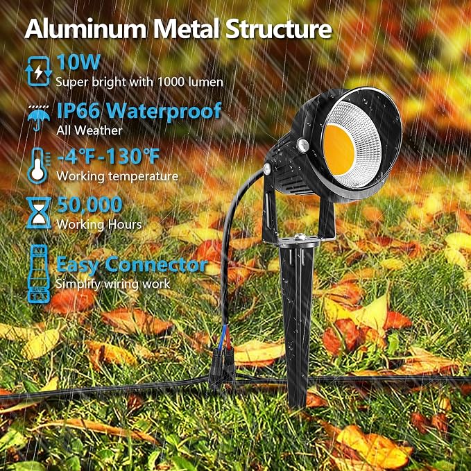 ZUCKEO 10W Landscape Lighting Low Voltage LED Landscape Lights, IP66 Waterproof - Image 2