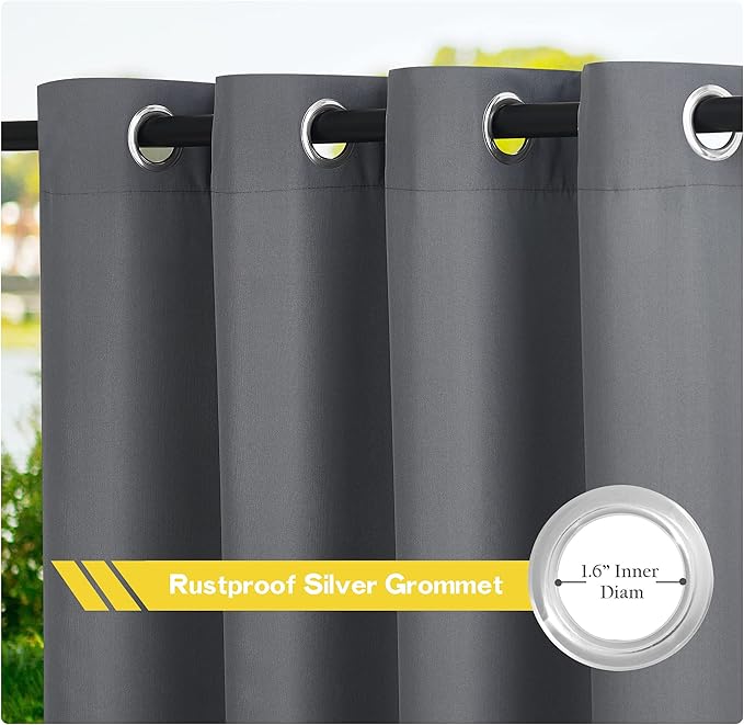 NICETOWN Canvas Outdoor Curtains Extra Wide - Image 2