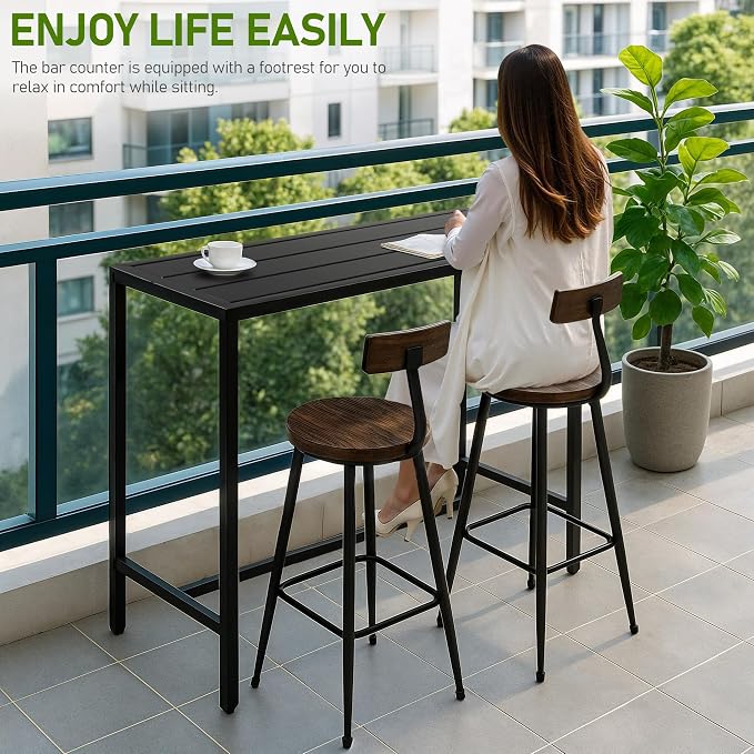 Outvita Outdoor Bar Table, Bistro Rectangle - Image 6